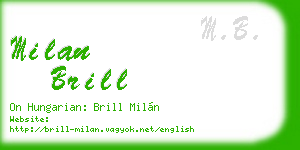 milan brill business card